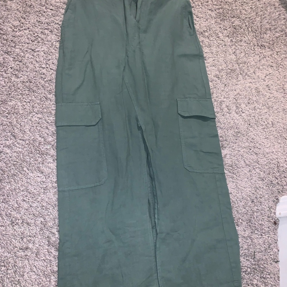 Zara Forest Green Linen Skirt